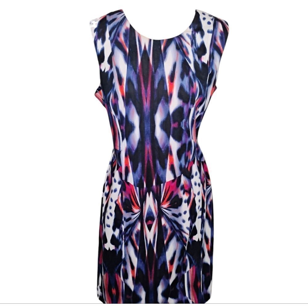 Calvin Klein Sheath Dress Sleeveless Tie Dye Size 14